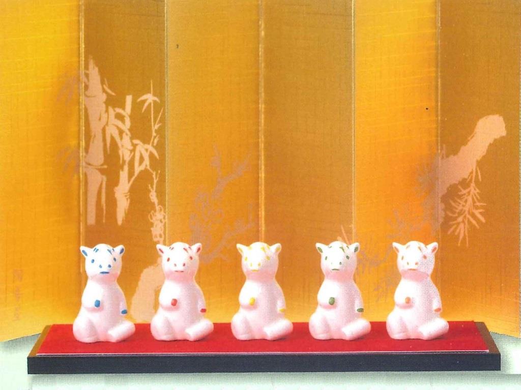 Ｂ　干支　プチうま５色